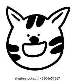 linear black and white cat portrait in vector.doodle style object for design. avatar for social networks.isolated stylized cat.Collection of portraits of cats