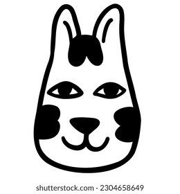 linear black and white cat portrait in vector.doodle style object for design. avatar for social networks.isolated stylized cat.Collection of portraits of cats