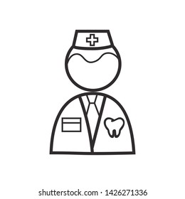 Linear black white doctor icon.
