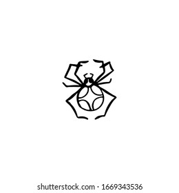 Linear black and white doodle hand drawn spider. Vector image for printing, design, web, logo, icons, textile.
