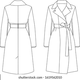 Woman Poet Sleeve Midi Dress Front Stock Vector (Royalty Free) 2074992856