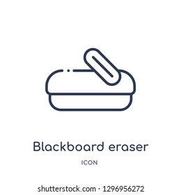 Linear blackboard eraser icon from Education outline collection. Thin line blackboard eraser icon isolated on white background. blackboard eraser trendy illustration