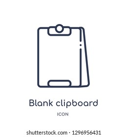 Linear blank clipboard icon from Education outline collection. Thin line blank clipboard icon isolated on white background. blank clipboard trendy illustration