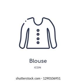 Linear blouse icon from Clothes outline collection. Thin line blouse vector isolated on white background. blouse trendy illustration