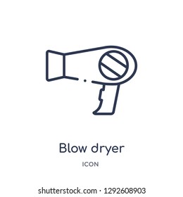 Linear blow dryer icon from Electronic devices outline collection. Thin line blow dryer icon vector isolated on white background. blow dryer trendy illustration