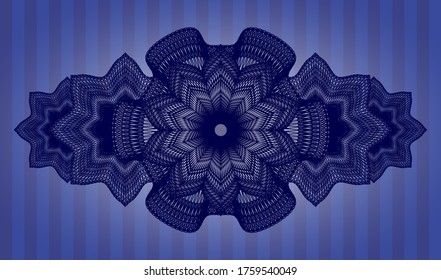 Linear Blue realistic badge. Bars luxurious background. Illustration. 