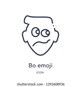 Linear bo emoji icon from Emoji outline collection. Thin line bo emoji icon vector isolated on white background. bo emoji trendy illustration