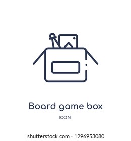 Linear board game box icon from Entertainment outline collection. Thin line board game box icon isolated on white background. board game box trendy illustration