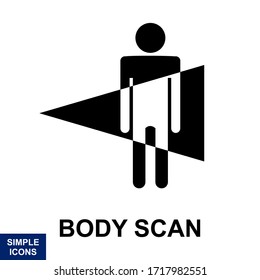 Linear body scan icon. An outline of the modern concept of body scanning on a white background from the collection of Artificial Intelligence and Future Technology.
