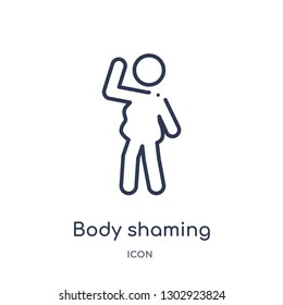 Linear body shaming icon from Hygiene outline collection. Thin line body shaming icon isolated on white background. body shaming trendy illustration