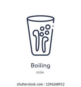 Linear boiling icon from Drinks outline collection. Thin line boiling icon vector isolated on white background. boiling trendy illustration