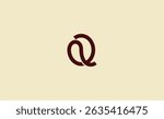 Linear bold Letter Q and Coffee beans. Coffee shop, food and eatery, aesthetic concept.