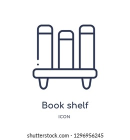 Linear book shelf icon from Education outline collection. Thin line book shelf icon isolated on white background. book shelf trendy illustration