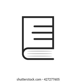 linear book simple logo. concept of information, bible, novel, teaching, tome, album, textbook, book tutorial. flat style trend brand graphic design art book vector illustration on white background