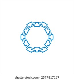 Linear border abstract circle knot Band celtic 
scotland vector. ornament circle technology gear logo design