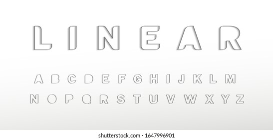 Linear border alphabet. Thin border line font, minimal type for modern futuristic logo, elegant monogram, digital device, posters and hud web graphic. Minimal style letters, vector typography design