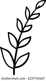 Linear botanical elements flowers and leaves. This art is perfect for invitation cards, spring and summer decor, greeting cards, posters, scrapbooking, print, etc.