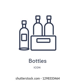 Linear bottles icon from General outline collection. Thin line bottles icon isolated on white background. bottles trendy illustration