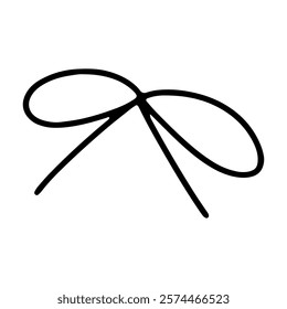 Linear bow on white background