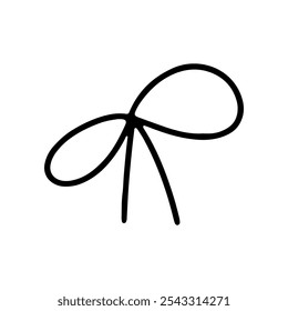 Linear bow. Vector icon drawn