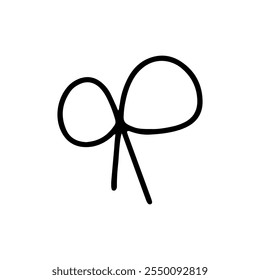 Linear bow. Vector icon of ribbon for gift box
