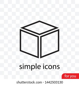 A linear box icon  in modern  style. Boxing vector illustration. The sign of a box. The symbol of a box.