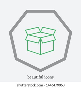 A linear box icon in modern style. High quality black outline image for your web - site design and mobile apps. Boxing vector illustration on a white background.