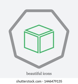 A linear box icon in modern style. Boxing vector illustration. The sign of a box. The symbol of a box.