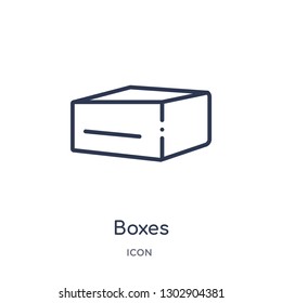 Linear boxes icon from Industry outline collection. Thin line boxes icon isolated on white background. boxes trendy illustration