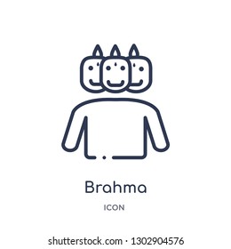 Linear brahma icon from India outline collection. Thin line brahma icon isolated on white background. brahma trendy illustration
