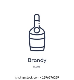 Linear brandy icon from Drinks outline collection. Thin line brandy icon vector isolated on white background. brandy trendy illustration