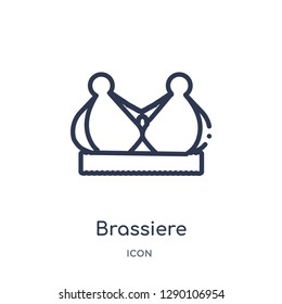 Linear brassiere icon from Clothes outline collection. Thin line brassiere vector isolated on white background. brassiere trendy illustration