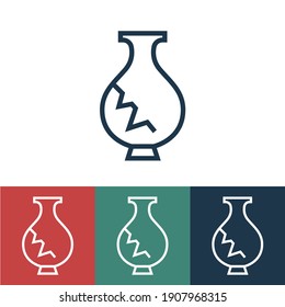 Linear broken vase vector icon