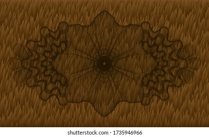 emblema realista de piel de color marrón lineal. Un fondo de lujo para mascotas. Ilustración. 