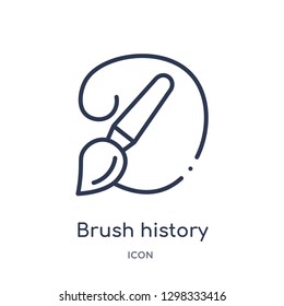 Linear brush history icon from General outline collection. Thin line brush history icon isolated on white background. brush history trendy illustration