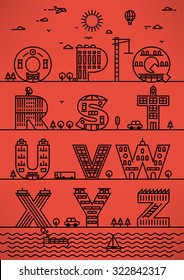 Linear Building Alphabet Design