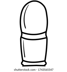 Linear bullet on a white background. Vector stock image of weapons for the logo, icons, pictograms, graphics.