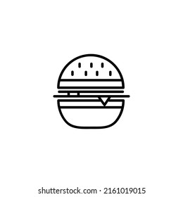 Linear burger icon isolated on white background