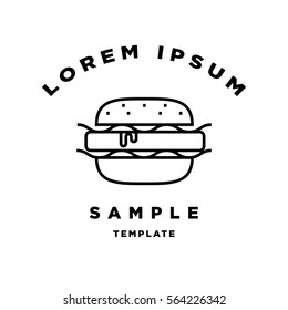 Linear Burger Sign Vector Design