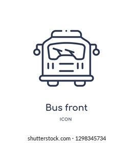 Linear bus front icon from Mechanicons outline collection. Thin line bus front icon isolated on white background. bus front trendy illustration