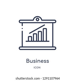 Linear business analytics graphics icon from Business and analytics outline collection. Thin line business analytics graphics vector