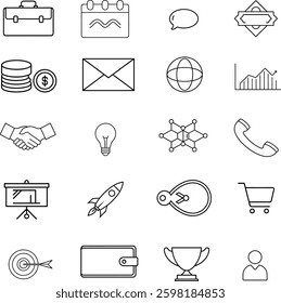 linear business icon pack.This is an editable eps vector con.