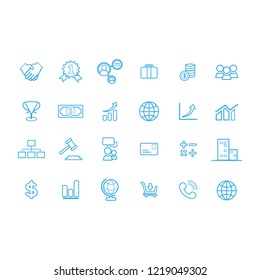 Linear business icons. Vector graphics