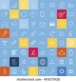 Linear business icons. For websites, web pages, banners, illustration on business theme. Isolated object.