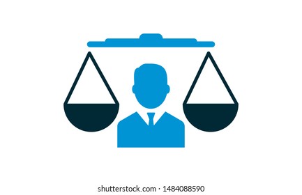 Linear business law icon representing legal services and corporate compliance