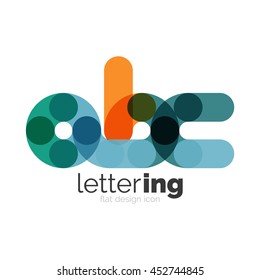 Linear business logo letter. Alphabet initial letters company name concept. Flat thin line segments connected to each other.