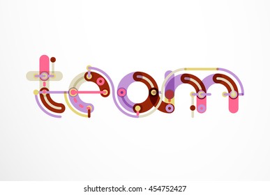 Linear business logo letter. Alphabet initial letters company name concept. Flat thin line segments connected to each other.