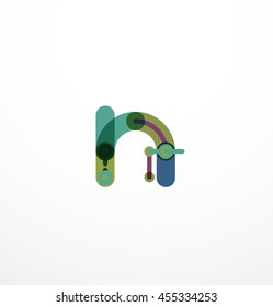 Linear business logo letter. Alphabet initial letters company name concept. Flat thin line segments connected to each other.