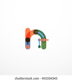 Linear business logo letter. Alphabet initial letters company name concept. Flat thin line segments connected to each other.