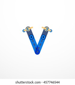 Linear business logo letter. Alphabet initial letters company name concept. Flat thin line segments connected to each other.